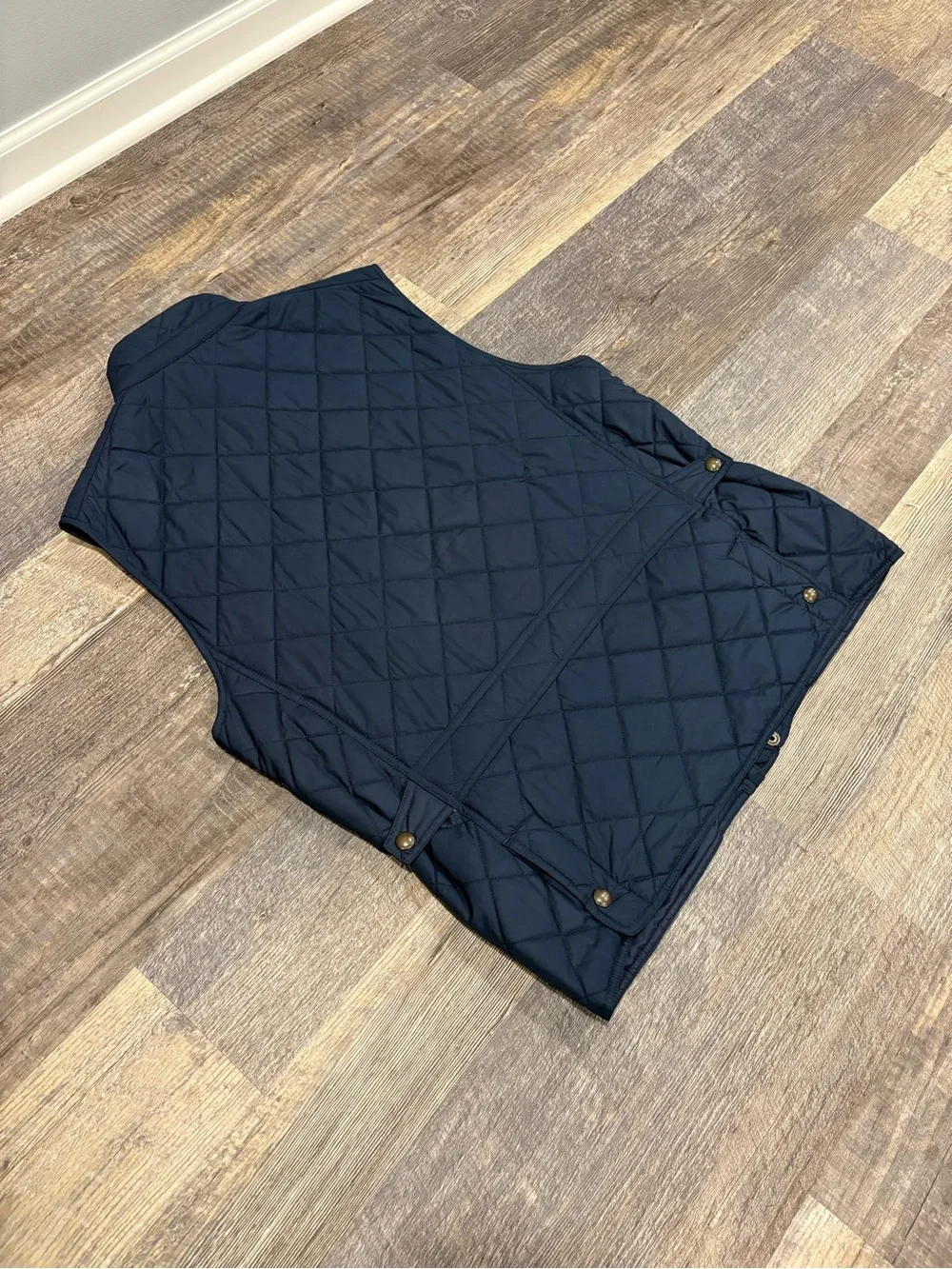 Polo Ralph Lauren Men's Diamond Quilted Vest Navy Blue Corduroy Collar
